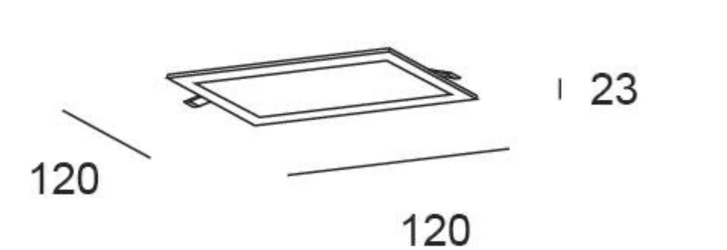 Square black recessed LED light, 6 W – CCT (warm/neutral/cool white)