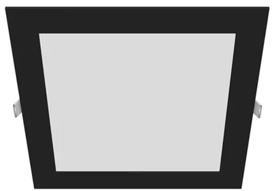 Square black recessed LED light, 12 W – CCT (warm/neutral/cool white) – 1620 lm