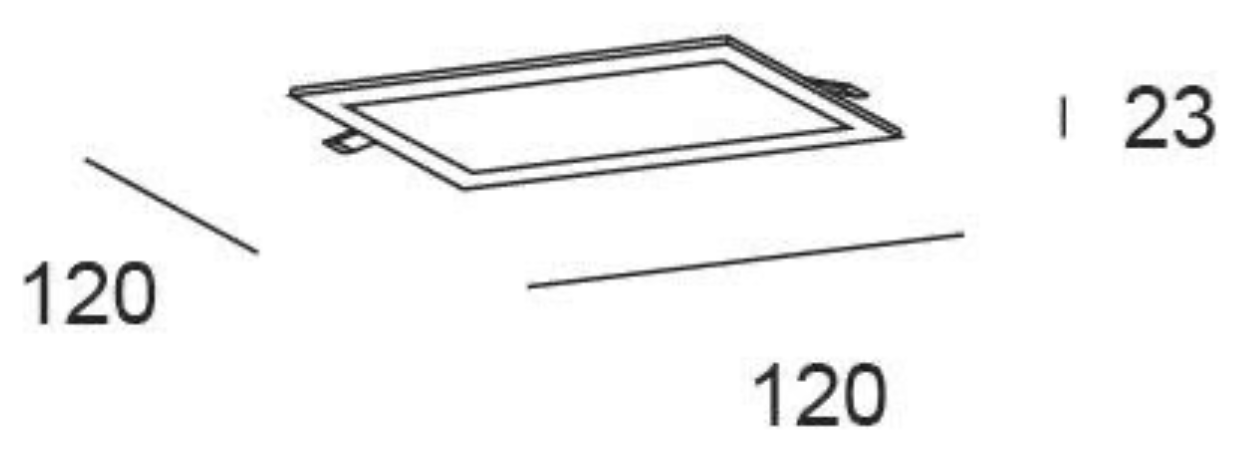 Square gray recessed LED light, 6 W – CCT (warm/neutral/cool white), 810 lm