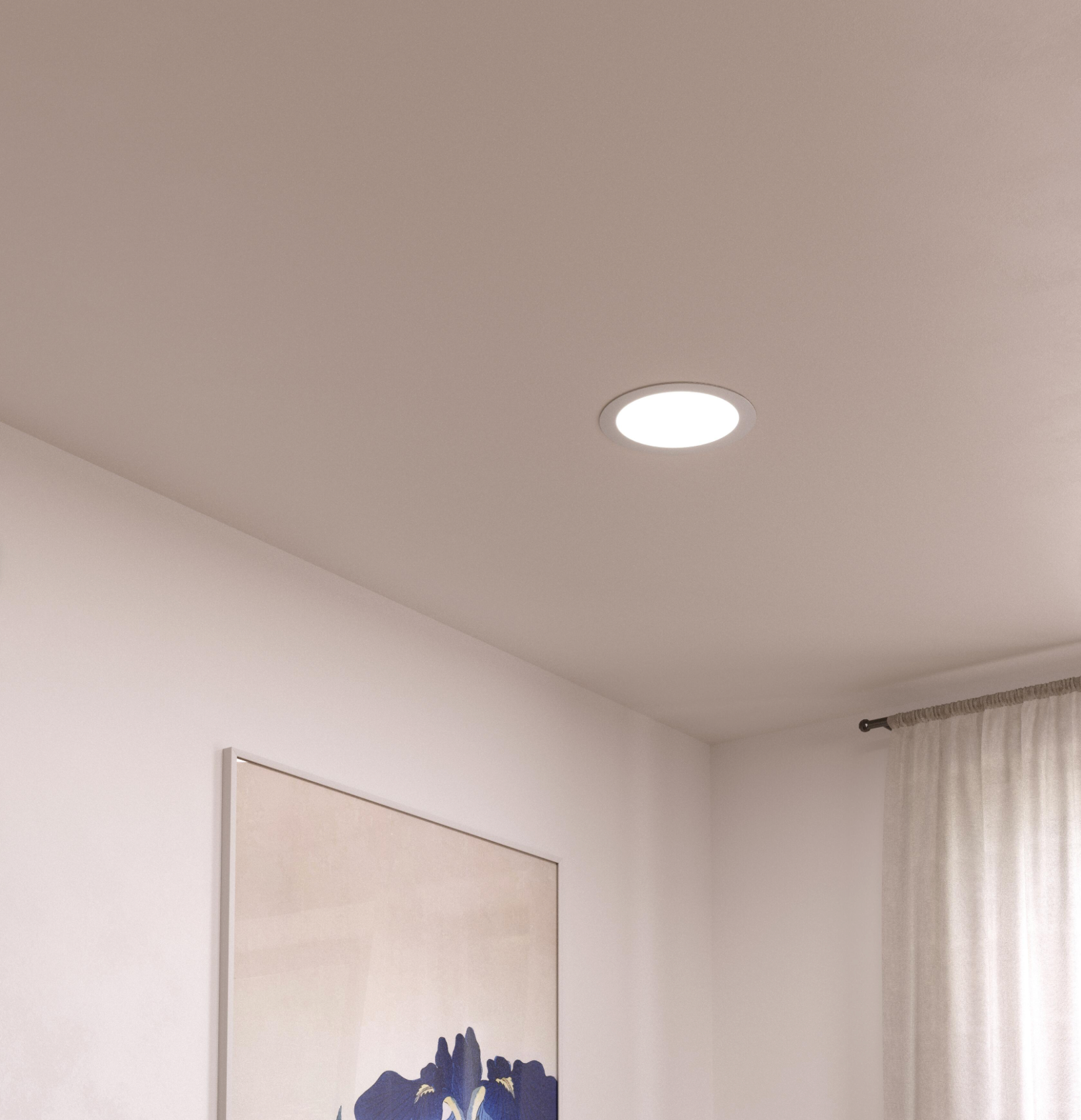 LED recessed light, round, chrome, 12 W – CCT (warm/neutral/cool white), 1620 lm