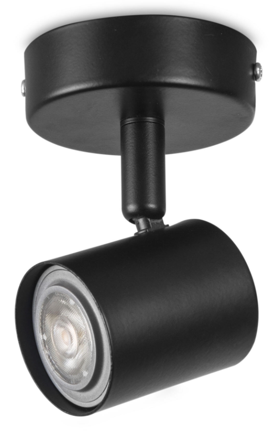 Single-bulb spotlight “Keeper” – Black – IP20 – GU10 – Indoor use
