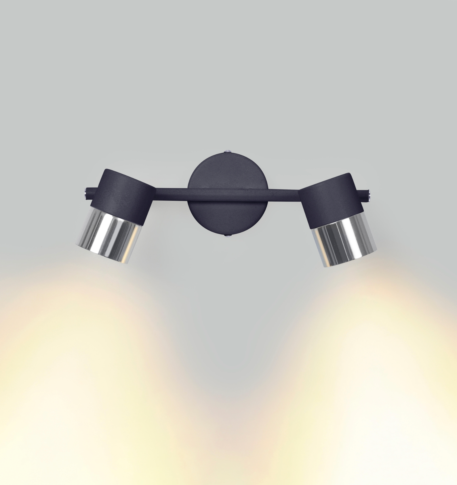 2-bulb spotlight “Cloc” – Black – IP20 – Ø 9 × 8 cm – GU10