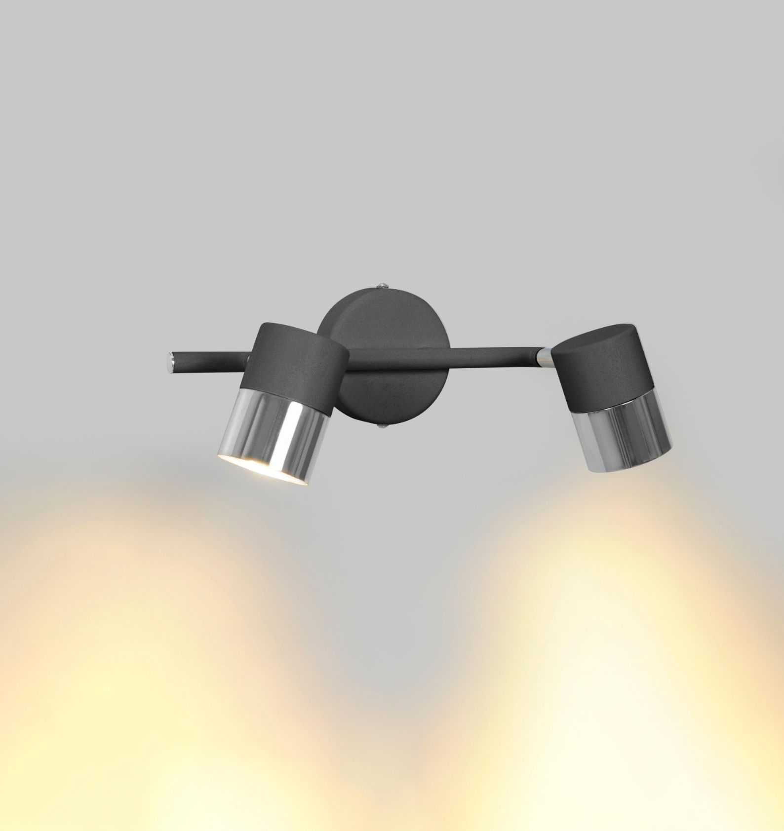 2-bulb spotlight “Cloc” – Black – IP20 – Ø 9 × 8 cm – GU10