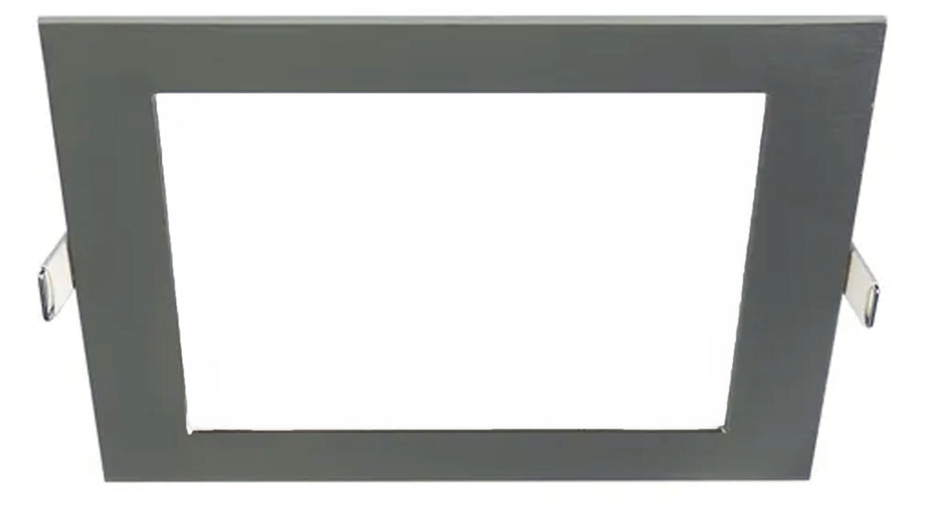 Square gray recessed LED light, 12 W – CCT