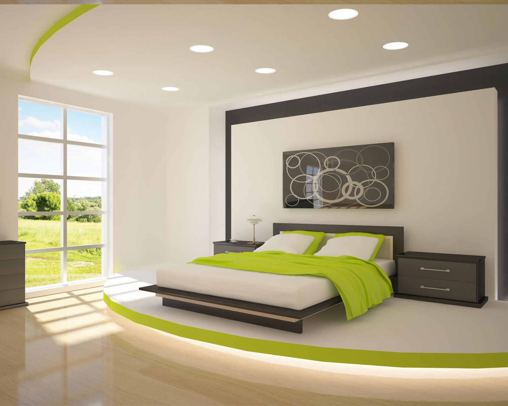 LED recessed light, round, white, 20 W – neutral white, 4000 K