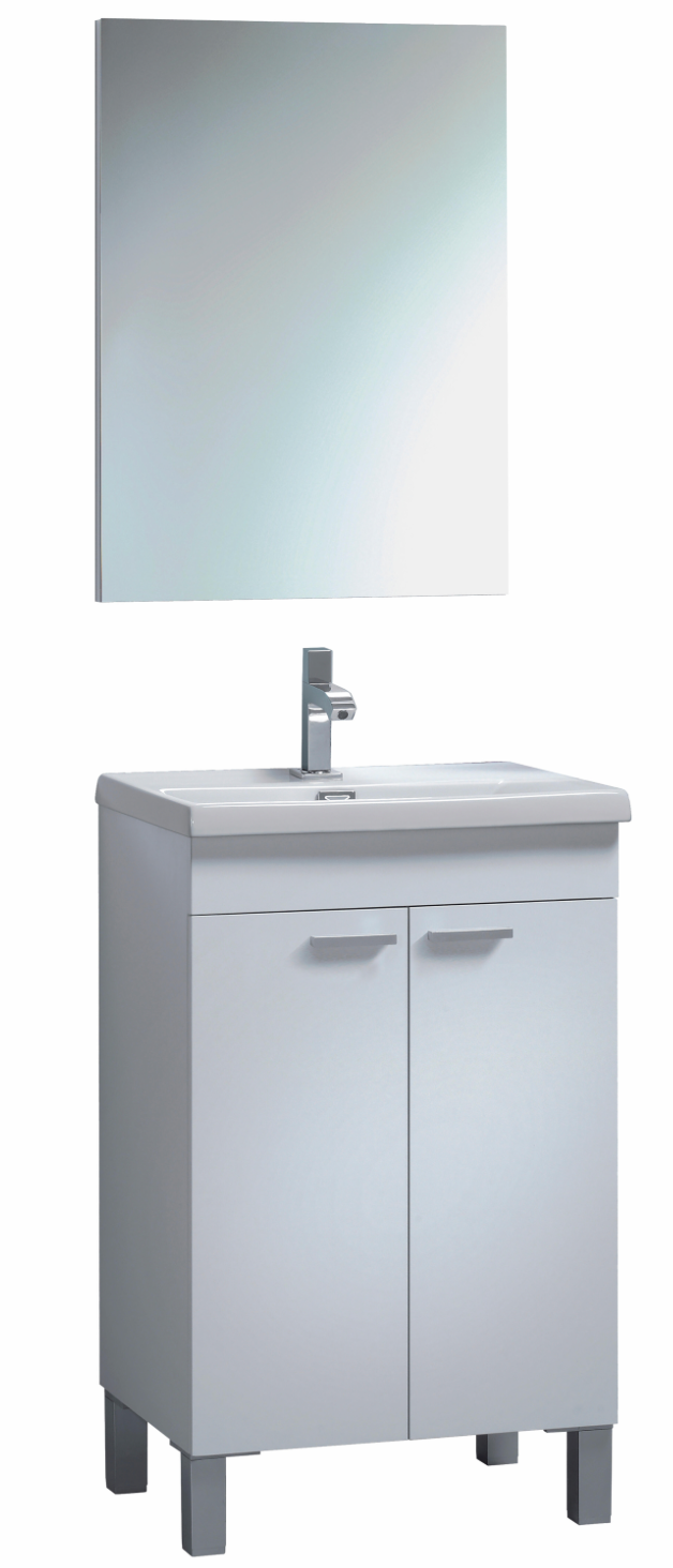 Koncept White bathroom furniture set – 38.5 × 50 × ≈ 68 cm – 2 doors – with mirror