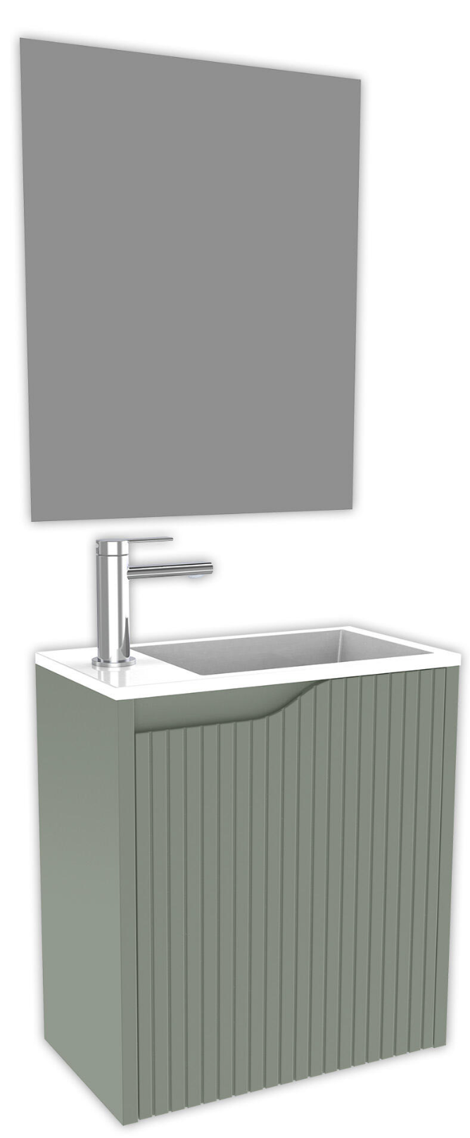 Nova Mini Verde bathroom furniture set – 50×33×50 cm – 1 door – sink & mirror