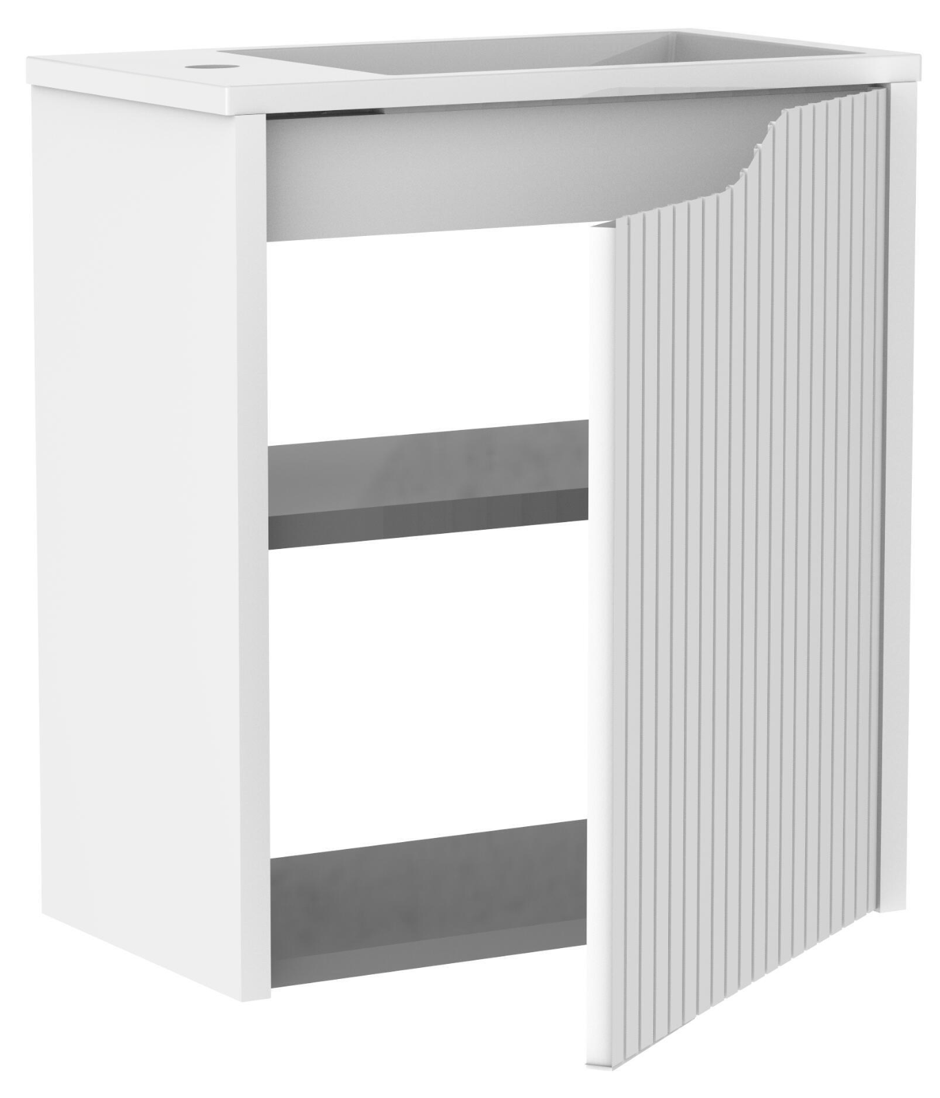 Badezimmermöbel-Set Nova Mini Blanco – 50×33×50 cm – 1 Tür – Waschbecken & Spiegel