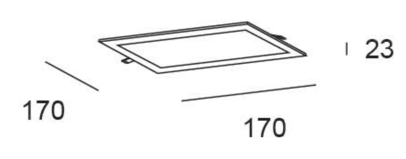 LED downlight recessed light, square, chrome, 12 W CCT – 3 light colors
