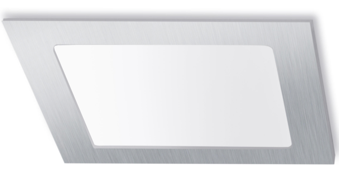 LED downlight recessed light, square, chrome, 18 W CCT – three light colors