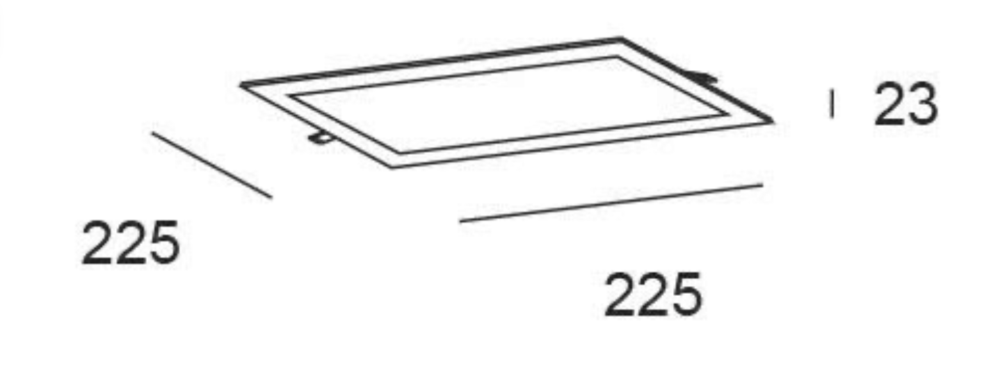 LED downlight recessed light, square, chrome, 18 W CCT – three light colors