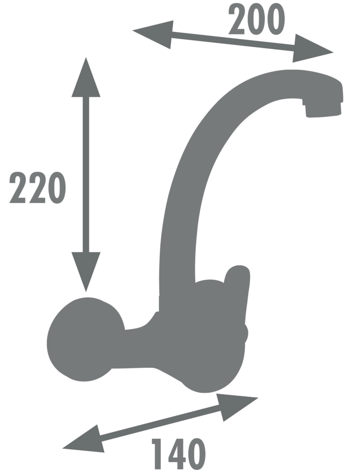 Swan keukenmengkraan met één hendel – 11 cm uitloop, verchroomd, messing greep