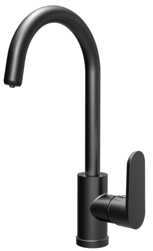 Kirkland eengreeps keukenmengkraan – gelakt – zwart / messing fitting