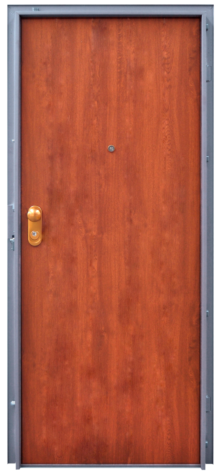 Sapelly and white security door, left-hand – 80x210 cm