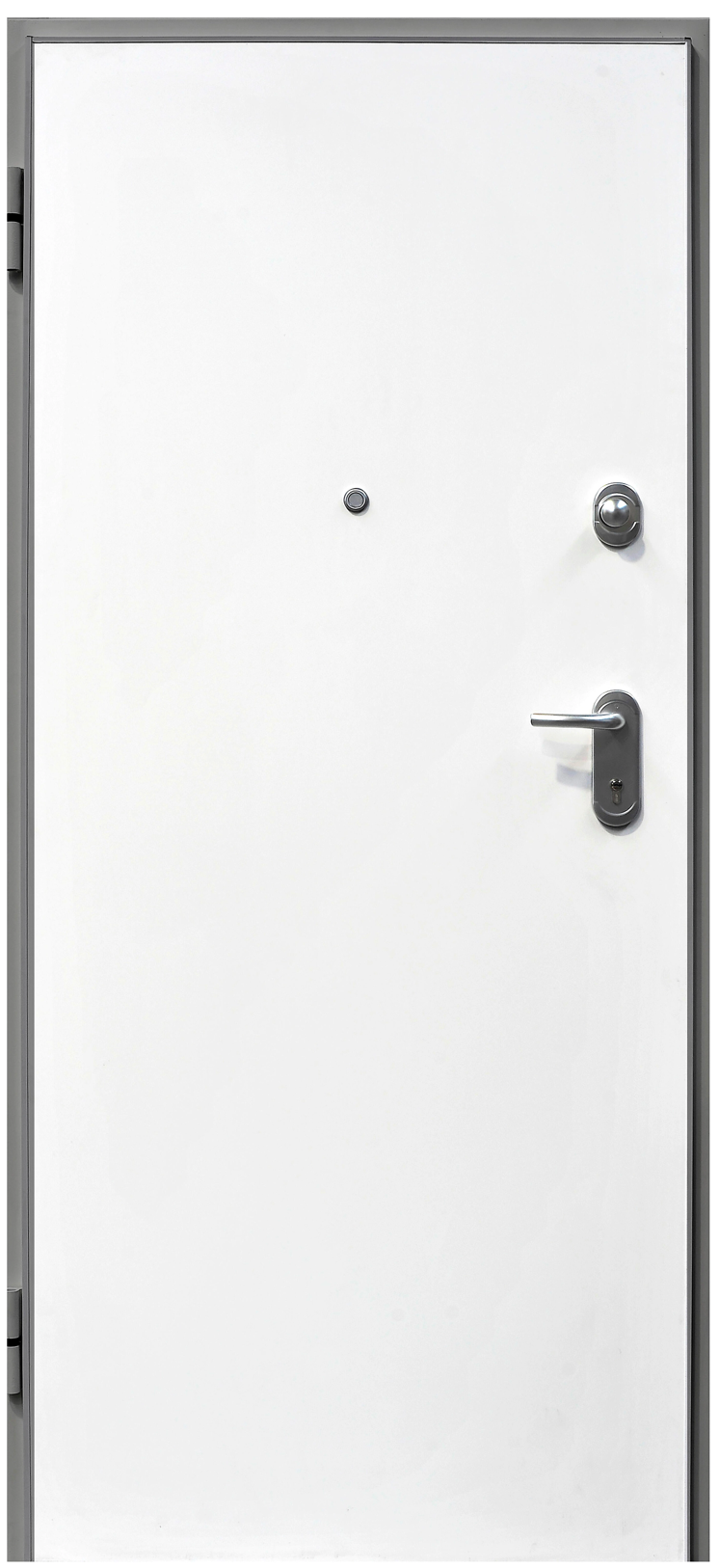 Sapelly and white security door, left-hand – 80x210 cm