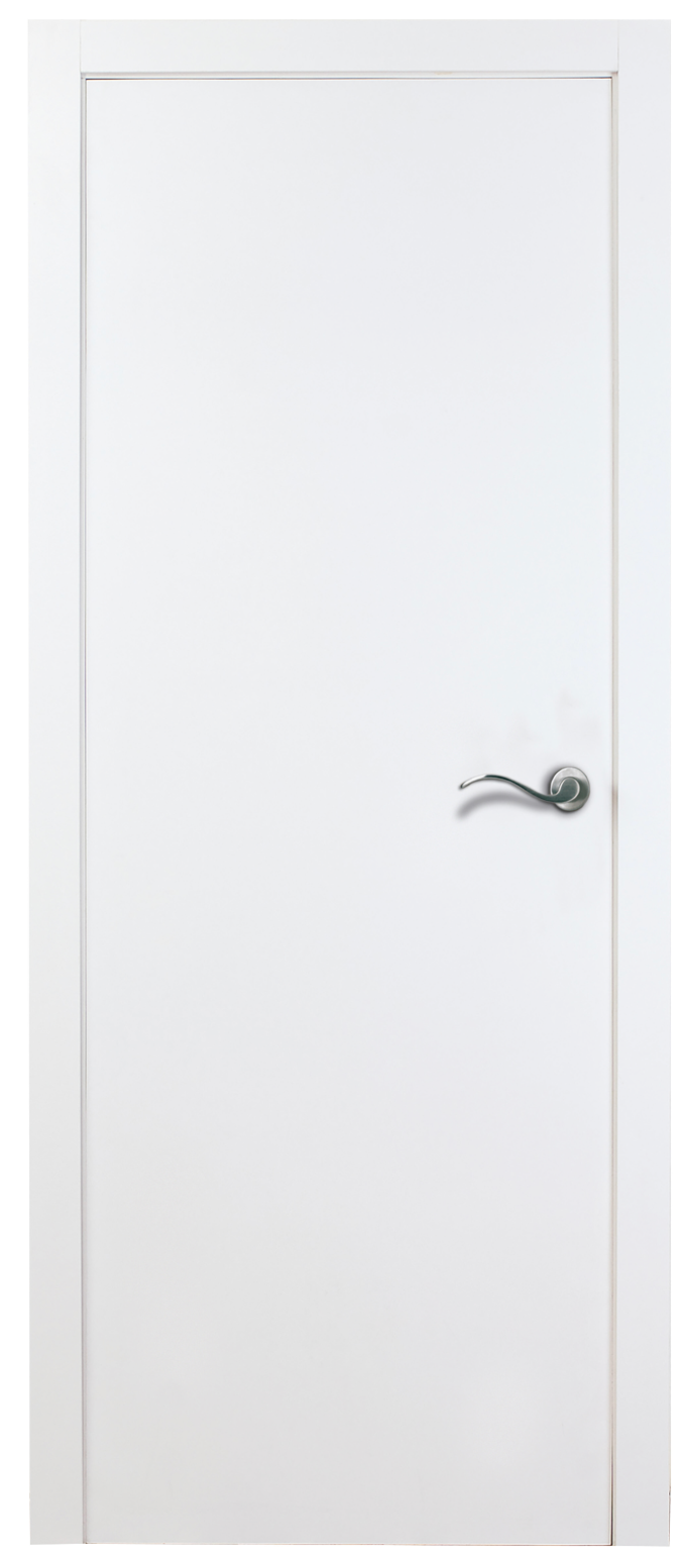 Block interior door, melamine white, 72.5 cm – solid door – left-hand hinge