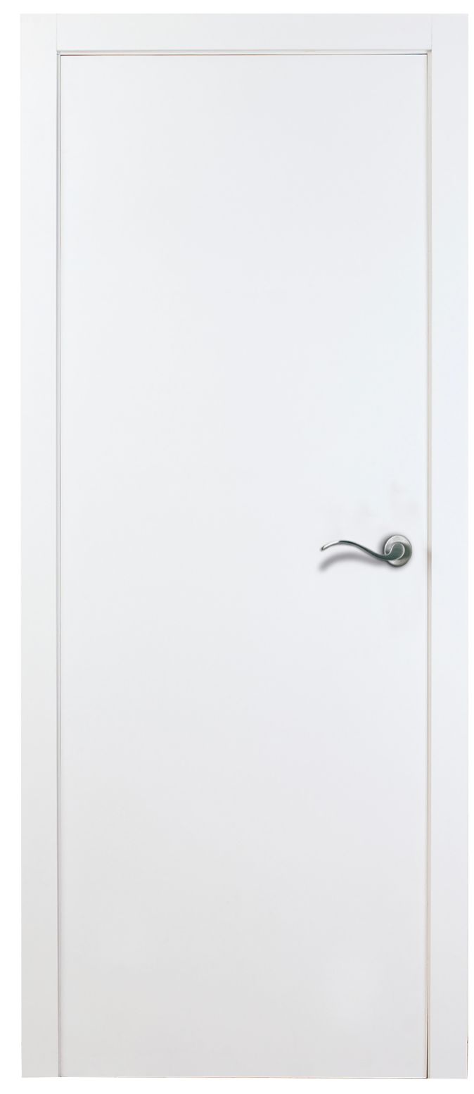 Block interior door, melamine white, 72.5 cm – solid door – left-hand hinge