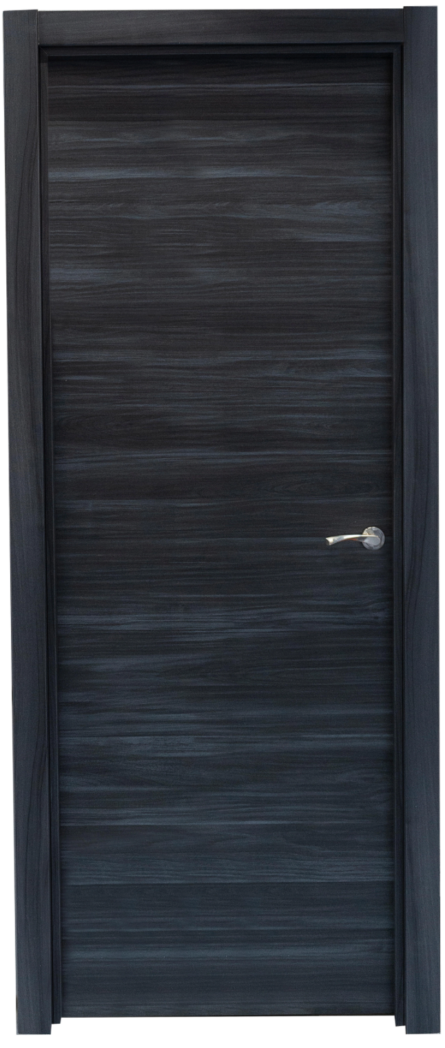 Block interior door, melamine black, 62.5 cm – solid door – left-hinged