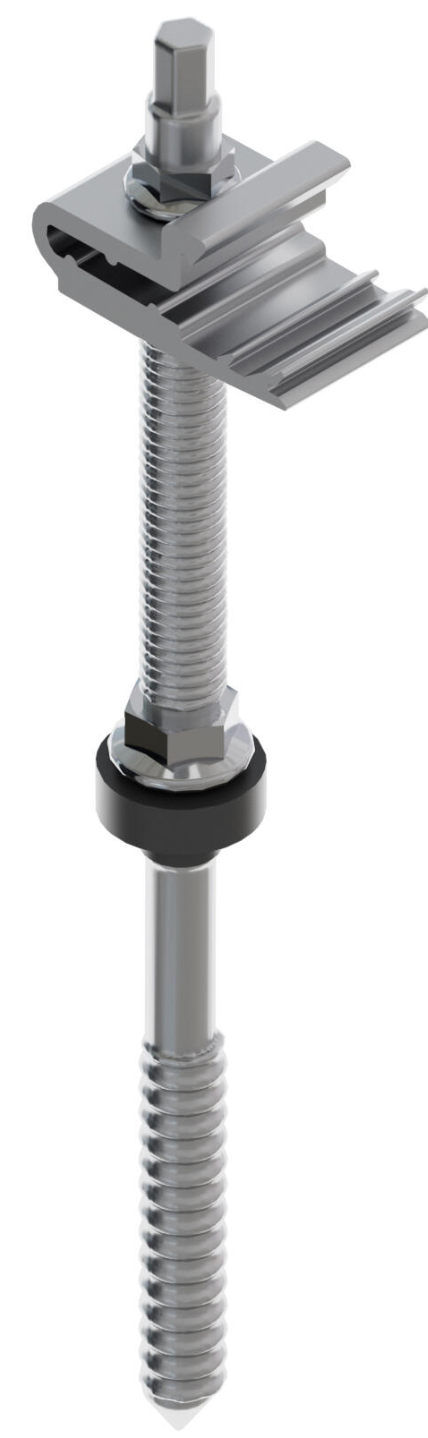 Fijación Teja S01 Clip Sunfer – Gancho para tejado de tejas – 2 piezas – acero inoxidable / aluminio