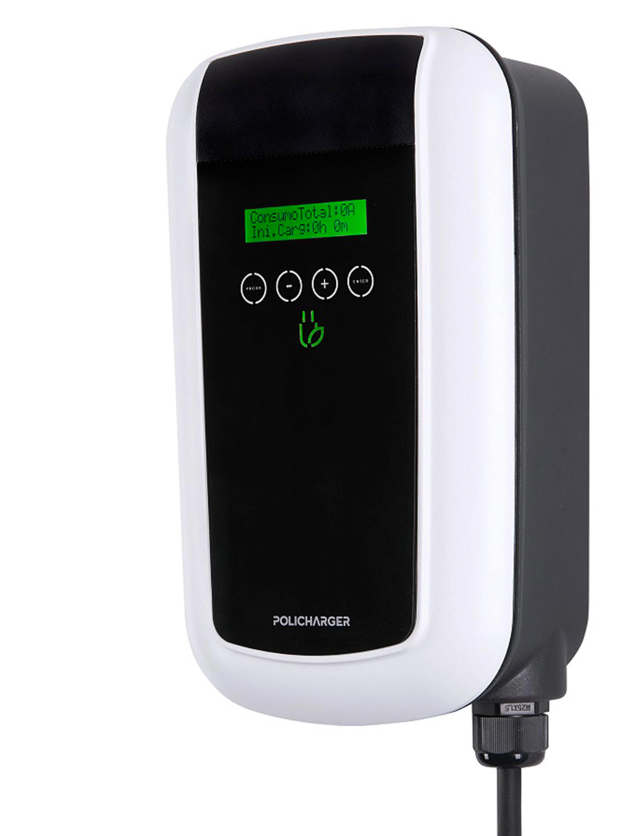 Policharger ON-T – EV-Ladestation – 7.4 kW – Monophasig – Typ 2 – WLAN – IP65 – Schwarz