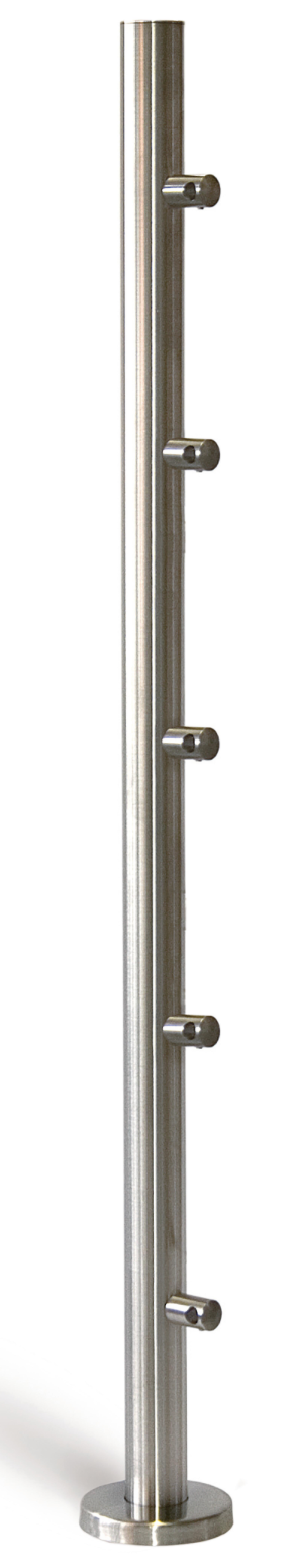 Central post AISI316 satin finish for round steel