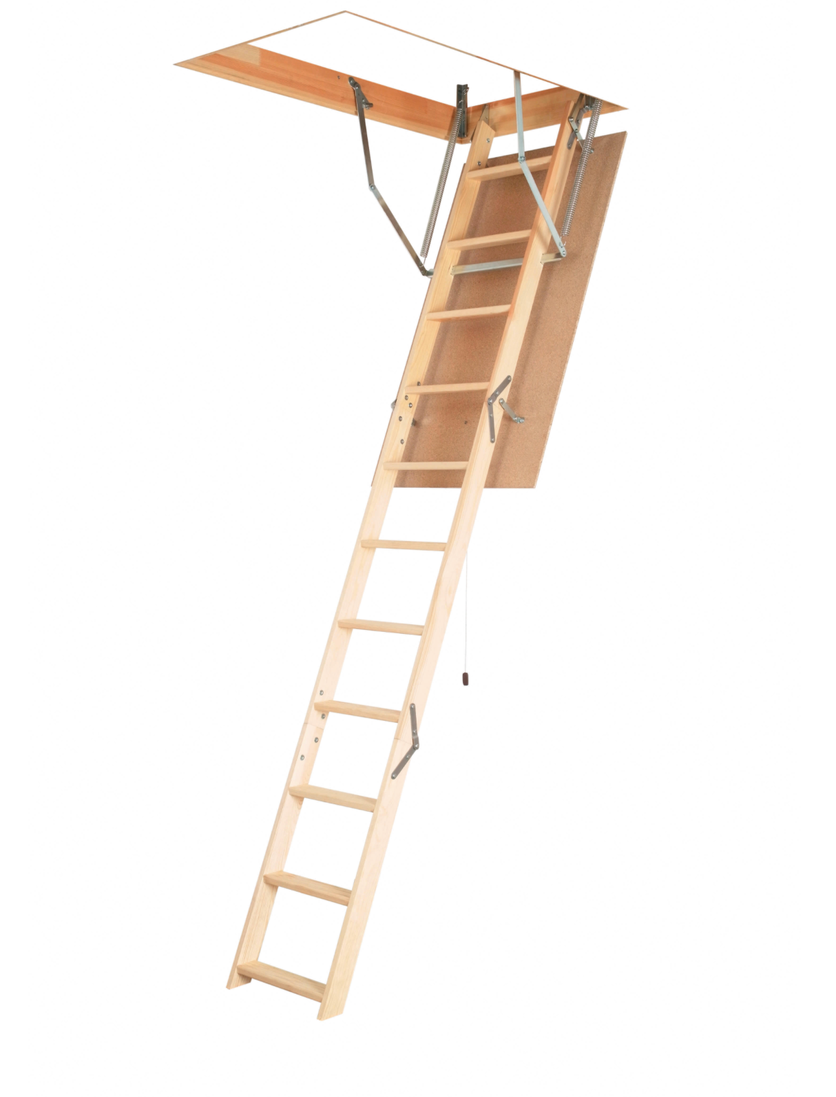Retractable attic ladder made of pine wood – 120 × 60 cm