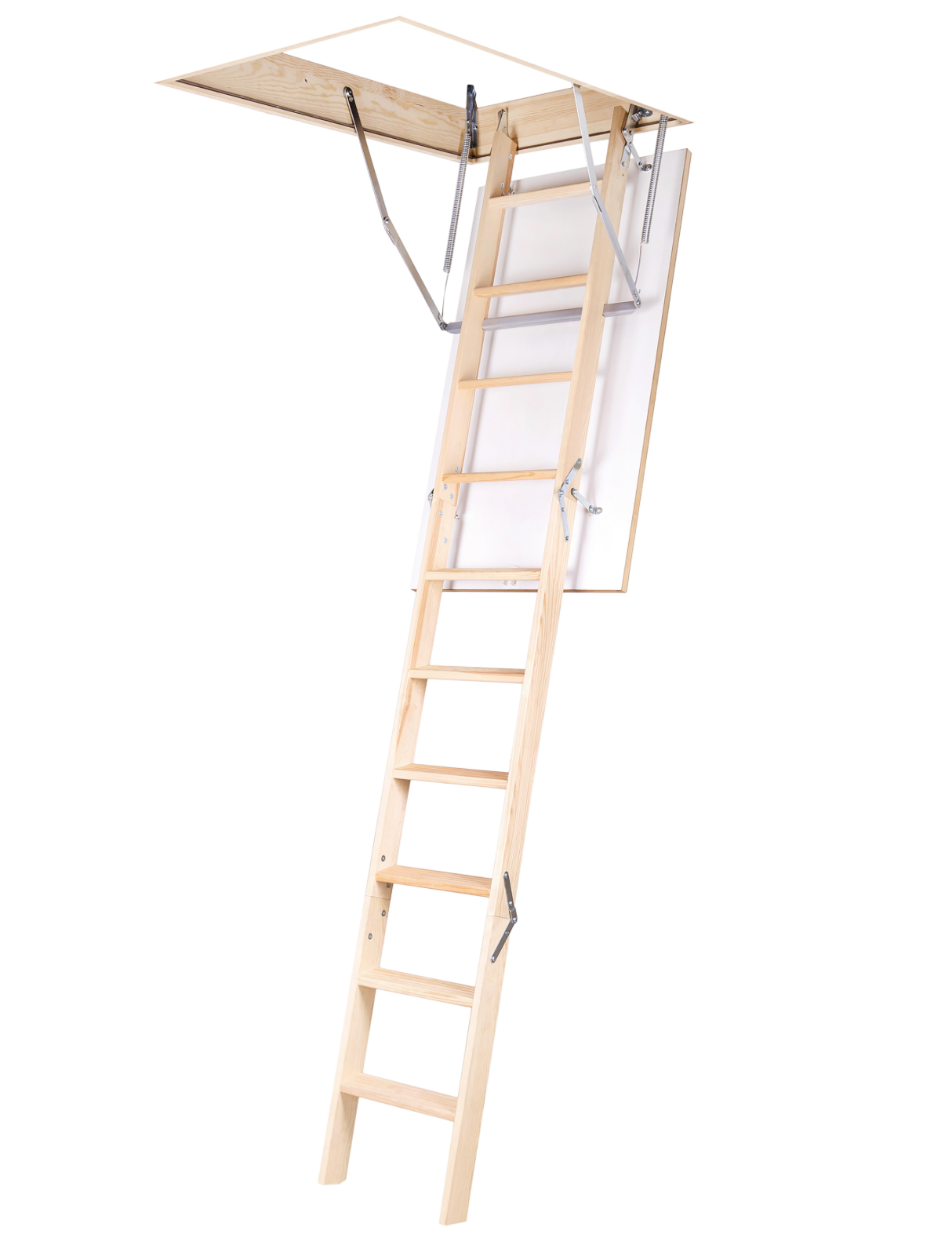 Retractable attic ladder made of pine wood – 120 × 60 cm