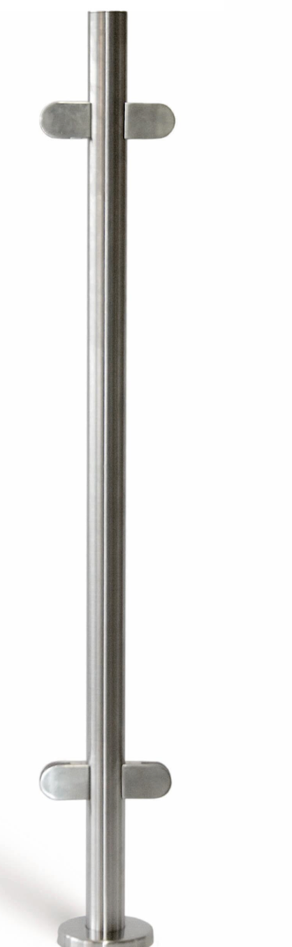 Central post stainless steel AISI 316 – satin finish – for glass railings