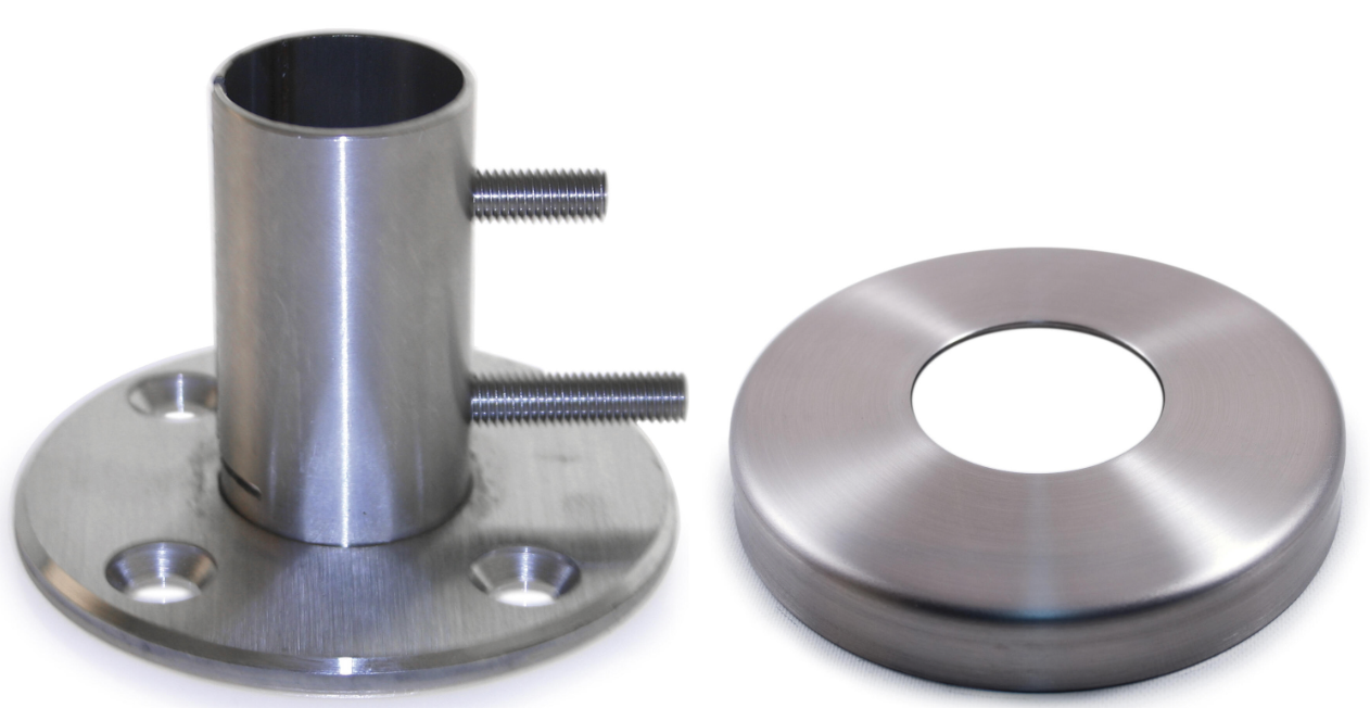 Base anchor for stainless steel post – AISI 316 – satin finish