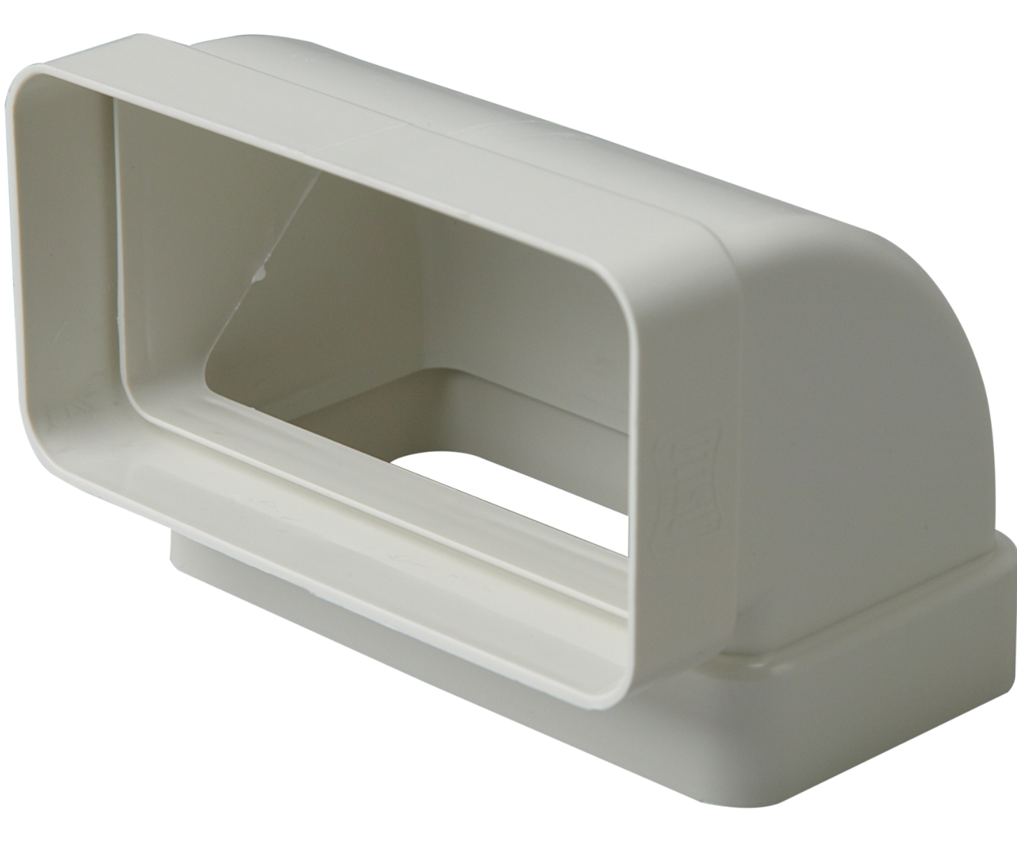 Rectangular 90° vertical elbow – 90 × 180 mm – PVC (fire retardant)