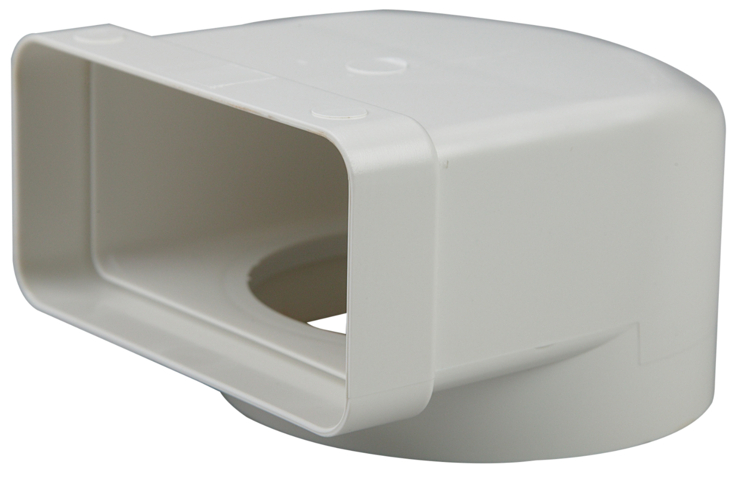 Combined 90° vertical elbow Ø 150 mm to 90 × 180 mm – PVC (fire retardant)