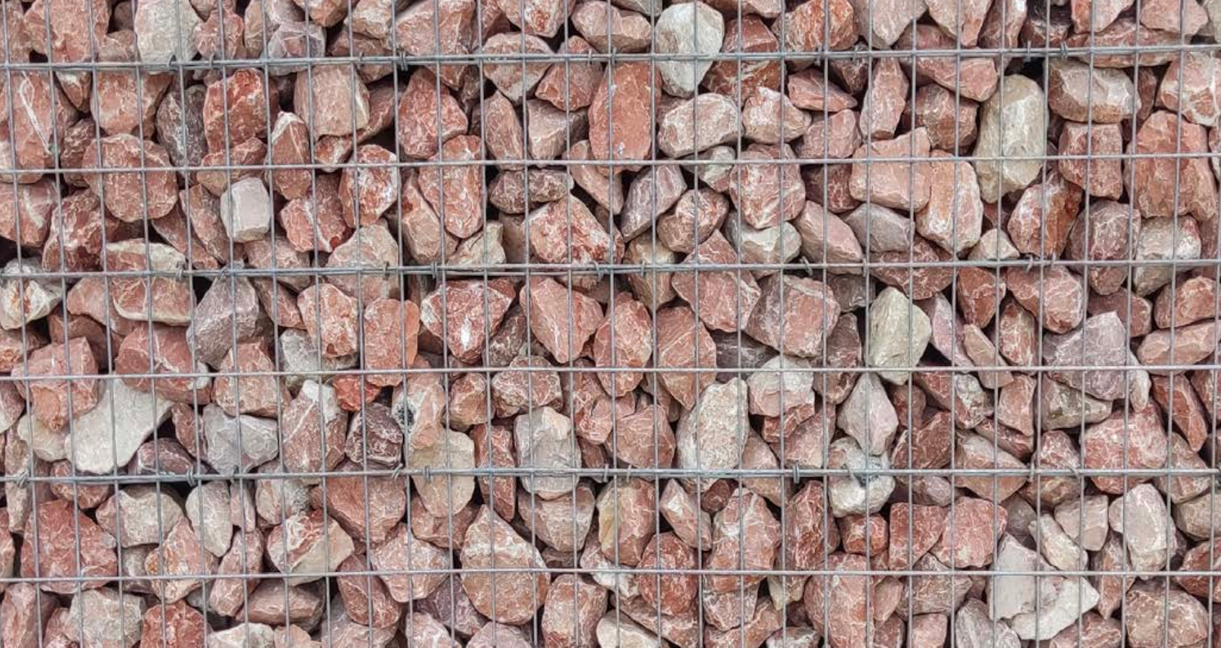 Gabion wall, red-beige, 200 × 30 × 100 cm
