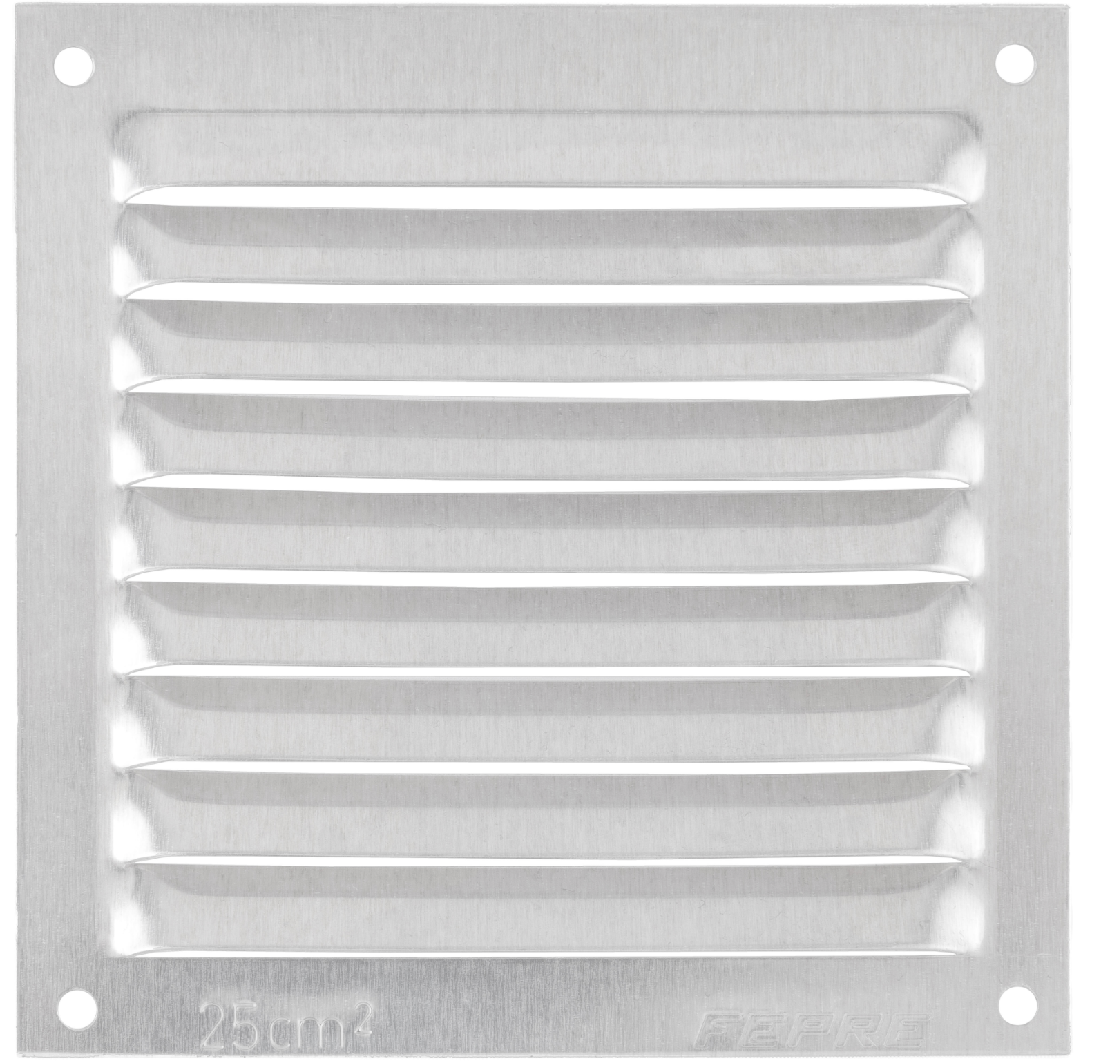 Luftgitter Aufsatzmontage Aluminium roh – 10 × 10 cm, 0,6 mm stark