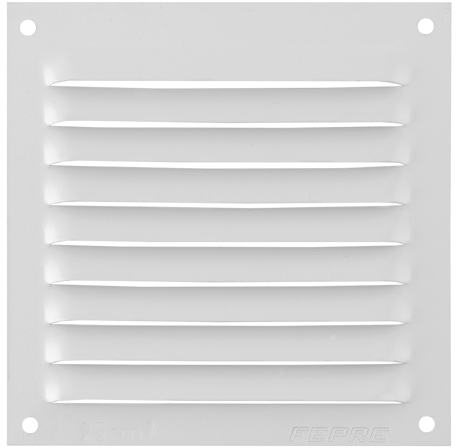 Rejilla de ventilación de superficie de aluminio blanco – 10×10 cm, 0,6 mm de espesor