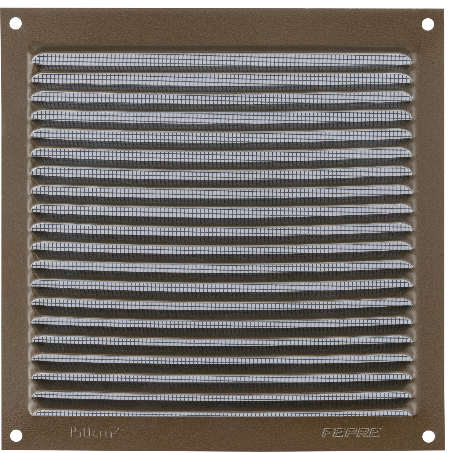 Rejilla de ventilación de superficie de aluminio bronce – 17×17cm, 0,8mm de espesor con mosquitera