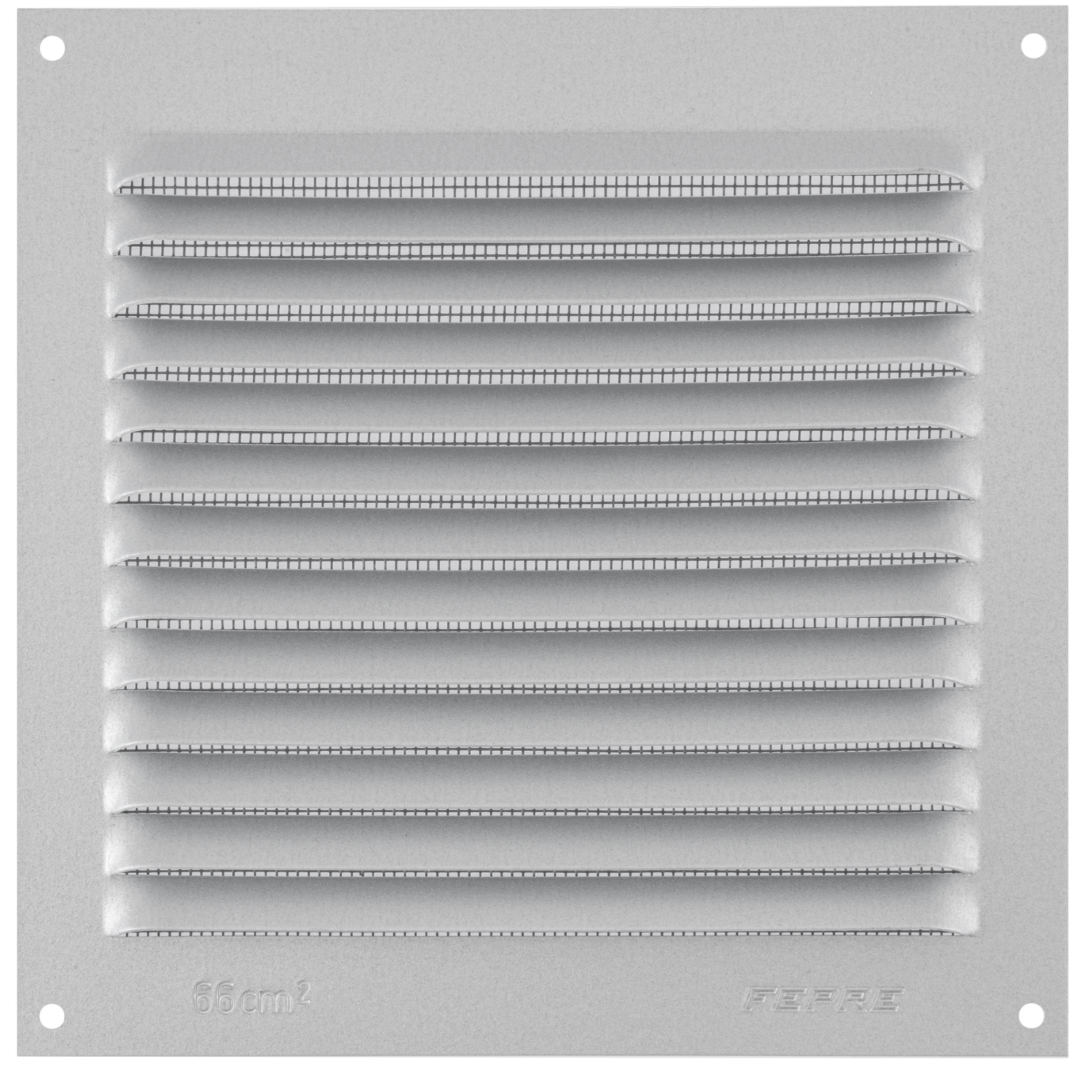 Ventilation grille with mosquito protection – raw aluminum – 15 × 15 cm – 0.8 mm