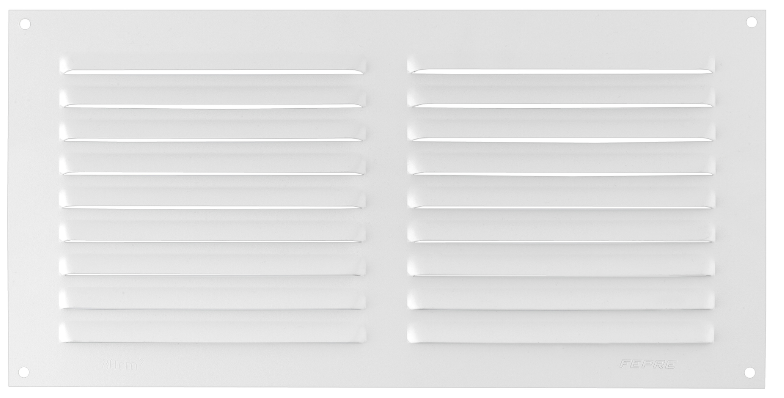 Opbouwventilatierooster – wit aluminium – 15 × 30 cm – 0,6 mm