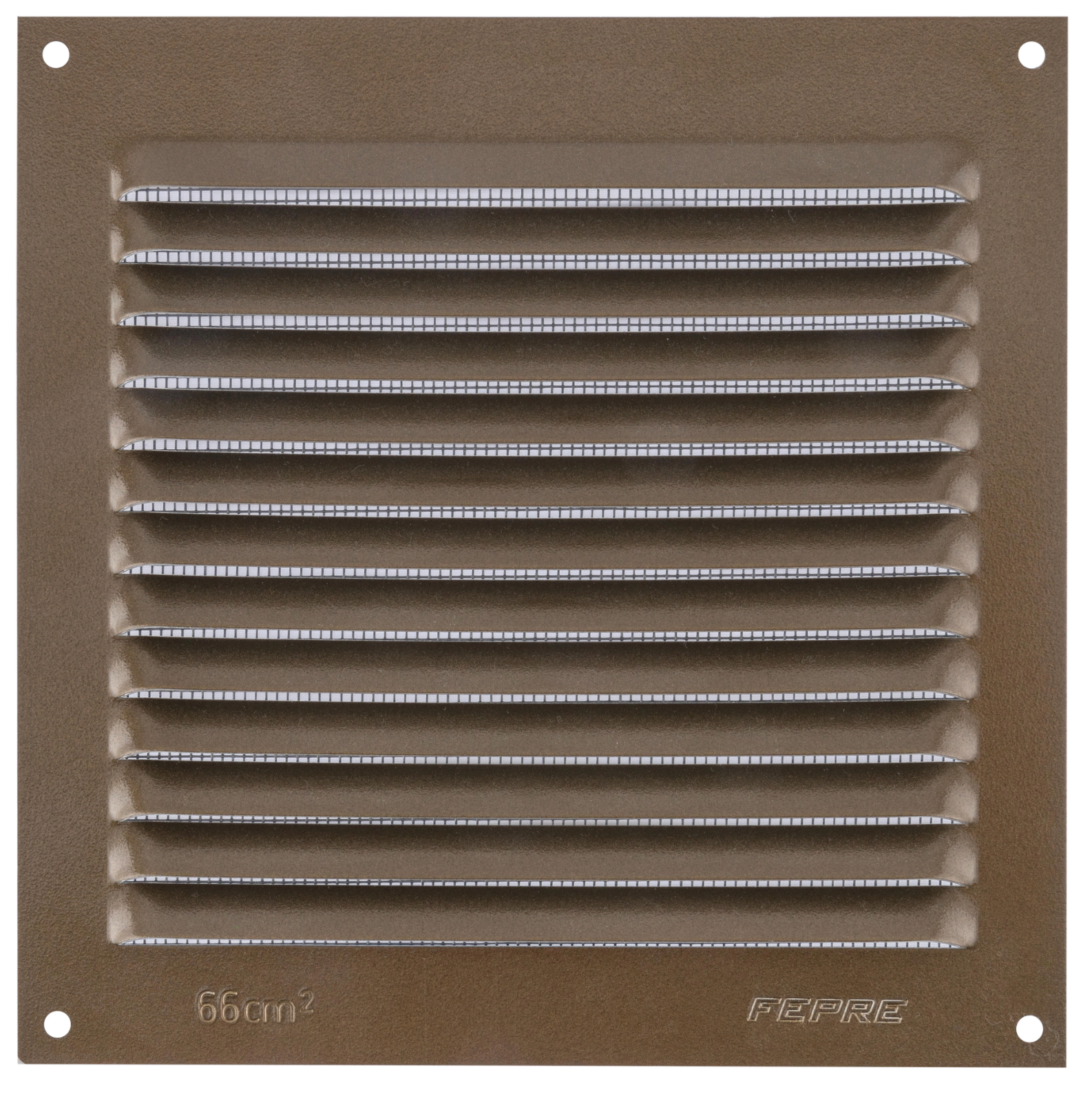 Ventilation grille with mosquito protection – aluminum bronze – 15 × 15 cm – 0.8 mm
