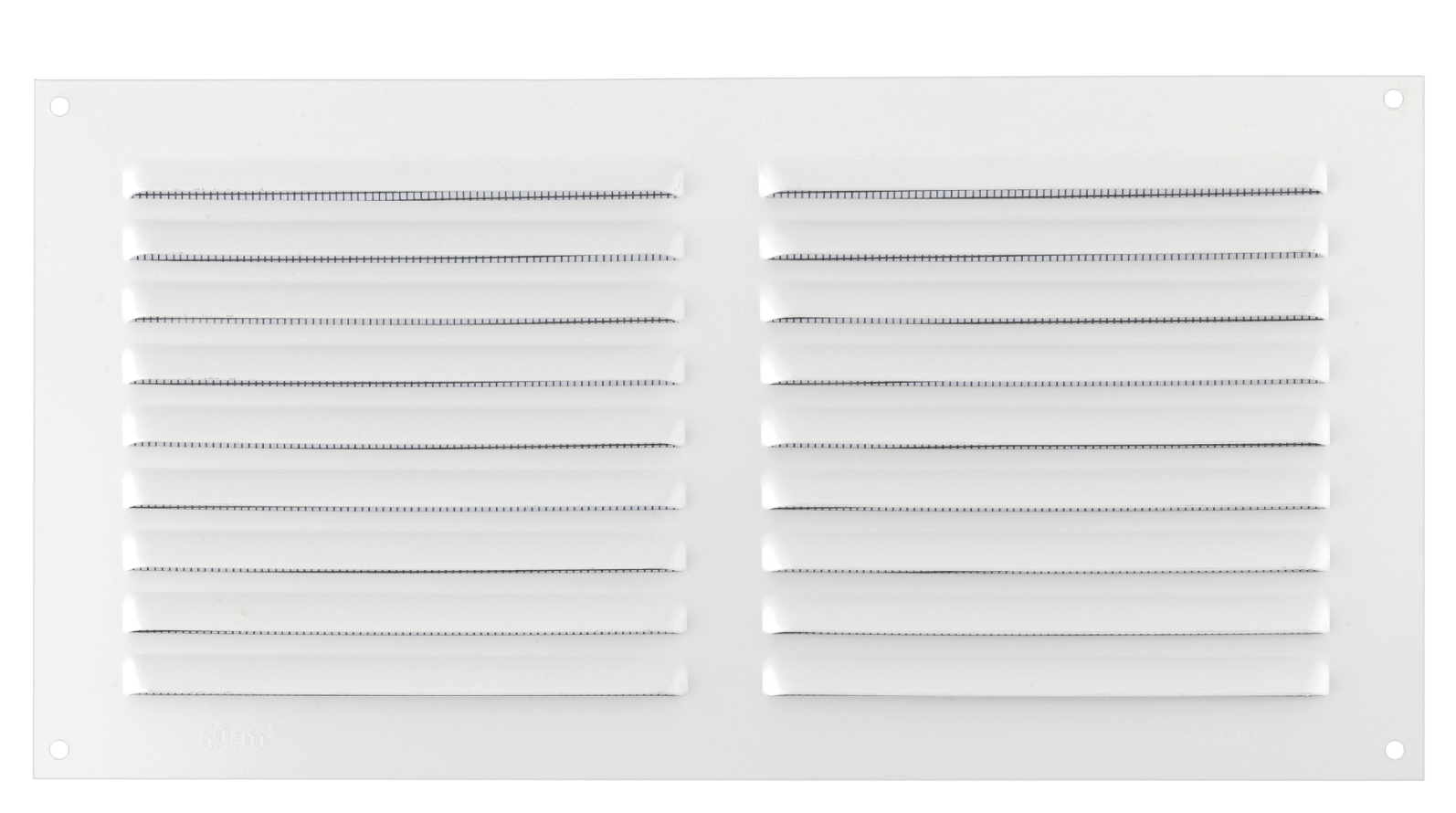 Ventilation grille with mosquito protection – white aluminum – 15 × 30 cm – 0.8 mm