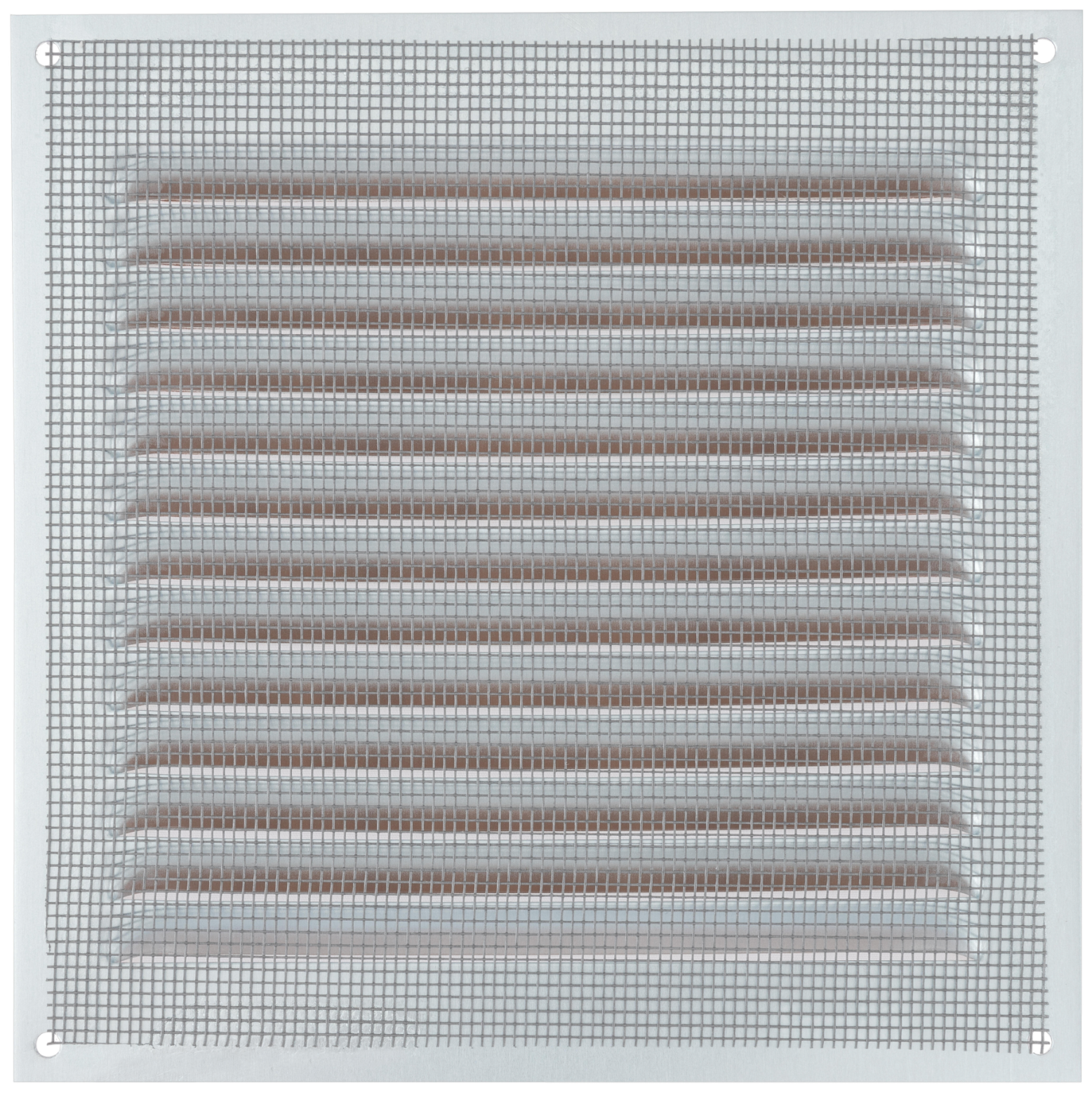 Ventilation grille, surface-mounted, aluminum, wood look – 15 × 15 cm, 0.8 mm thick, with insect screen