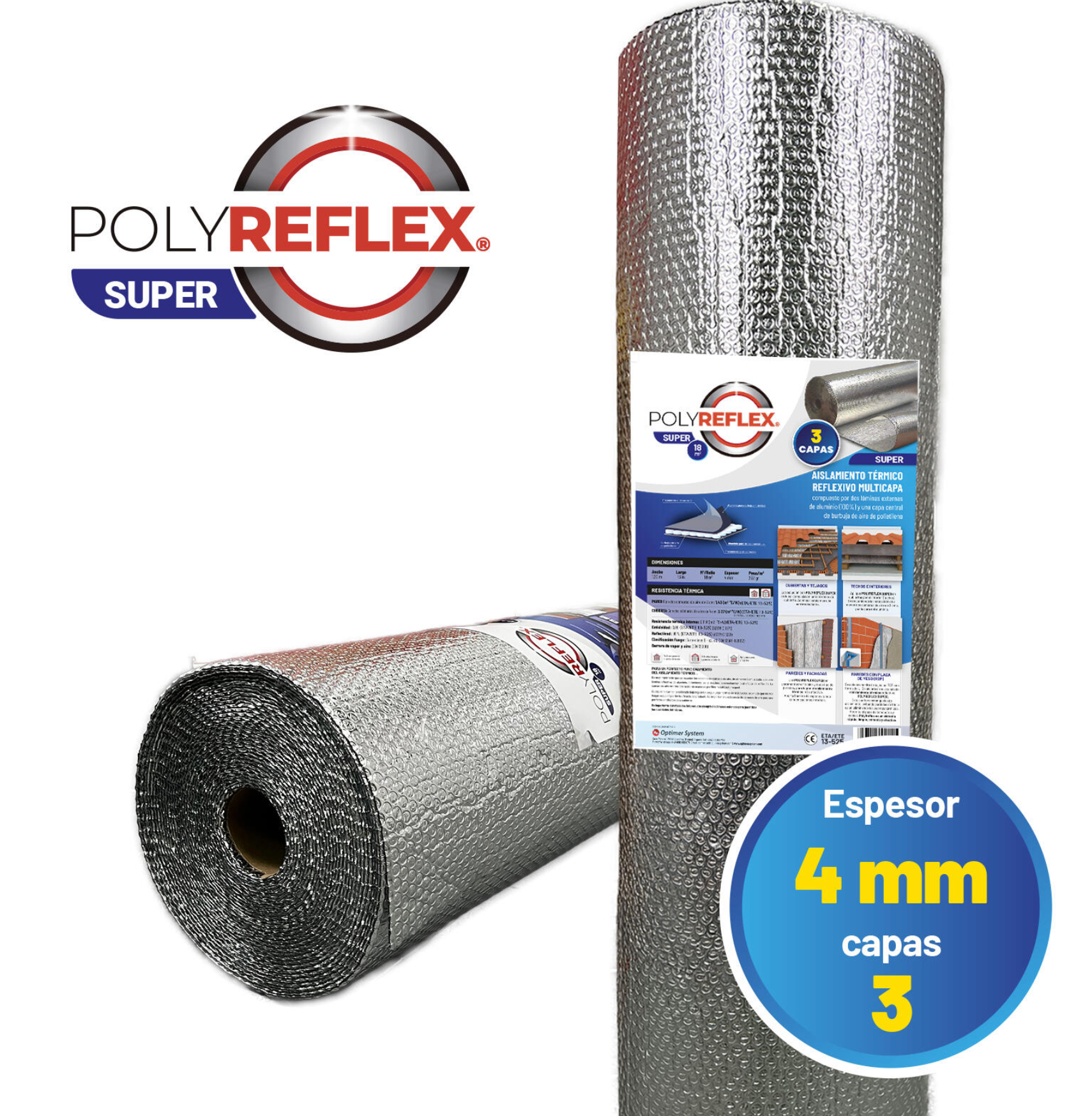 Polyreflex Super – Reflective insulation 1.20 × 15 m – 4 mm