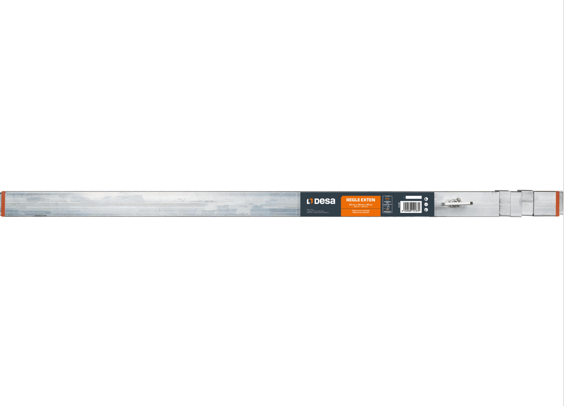 Telescopic straight edge “VALLES” – 0.80–1.50 m – galvanized steel with strap