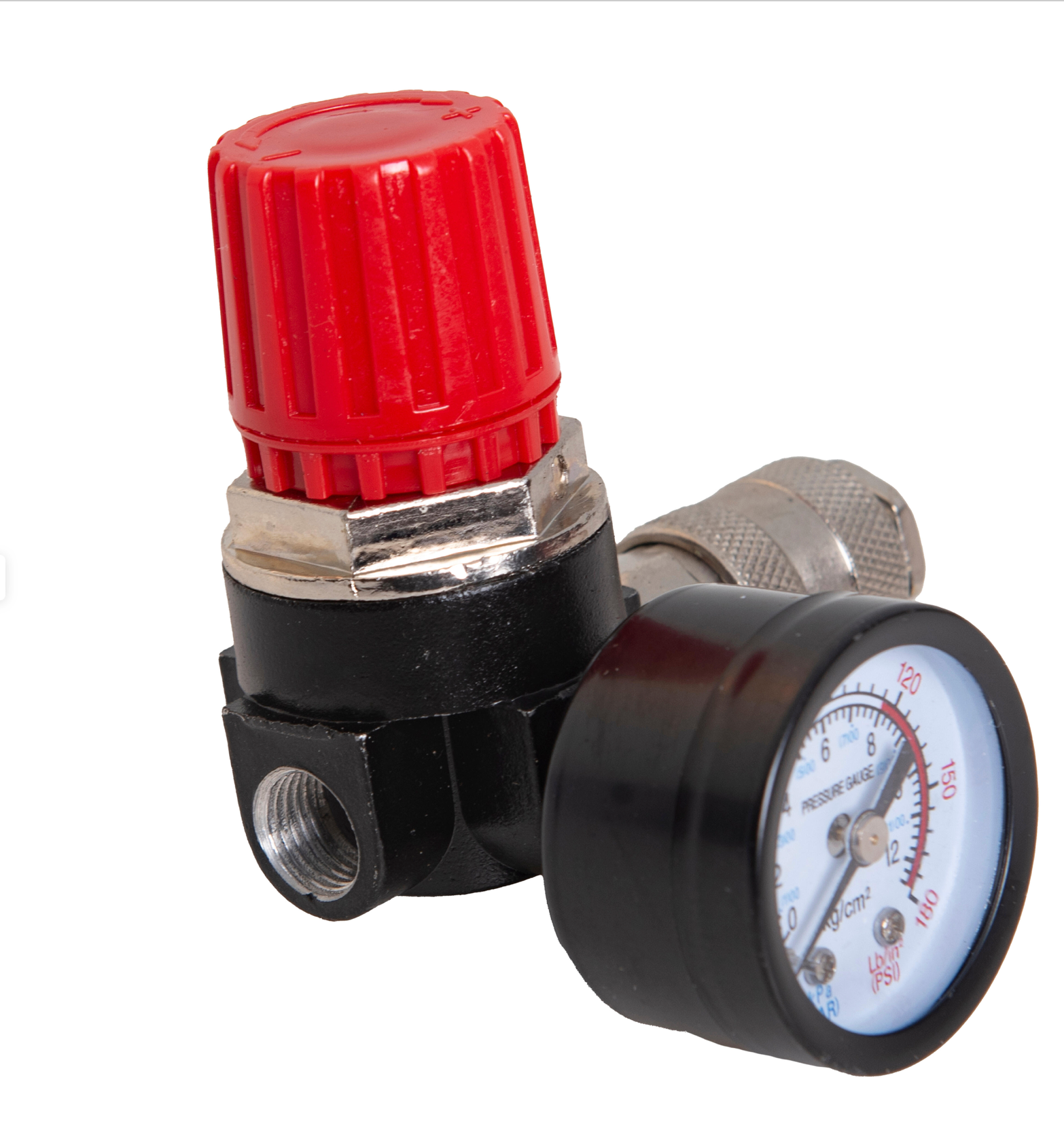 Pressure reducer for compressed air – 1/4" female thread – incl. universal quick coupling