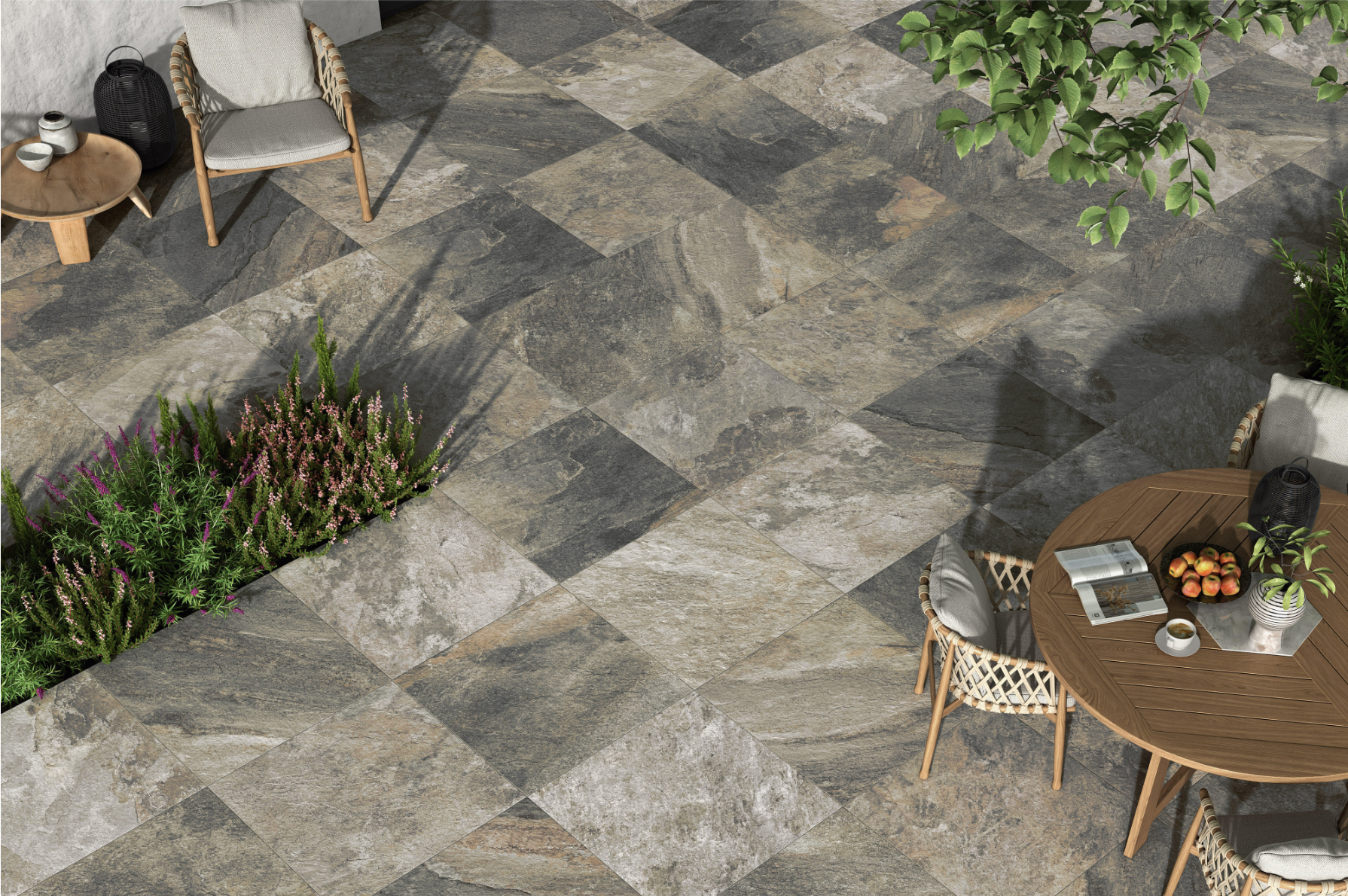 Tamujar Natural porcelain exterior tile – 60 × 60 cm