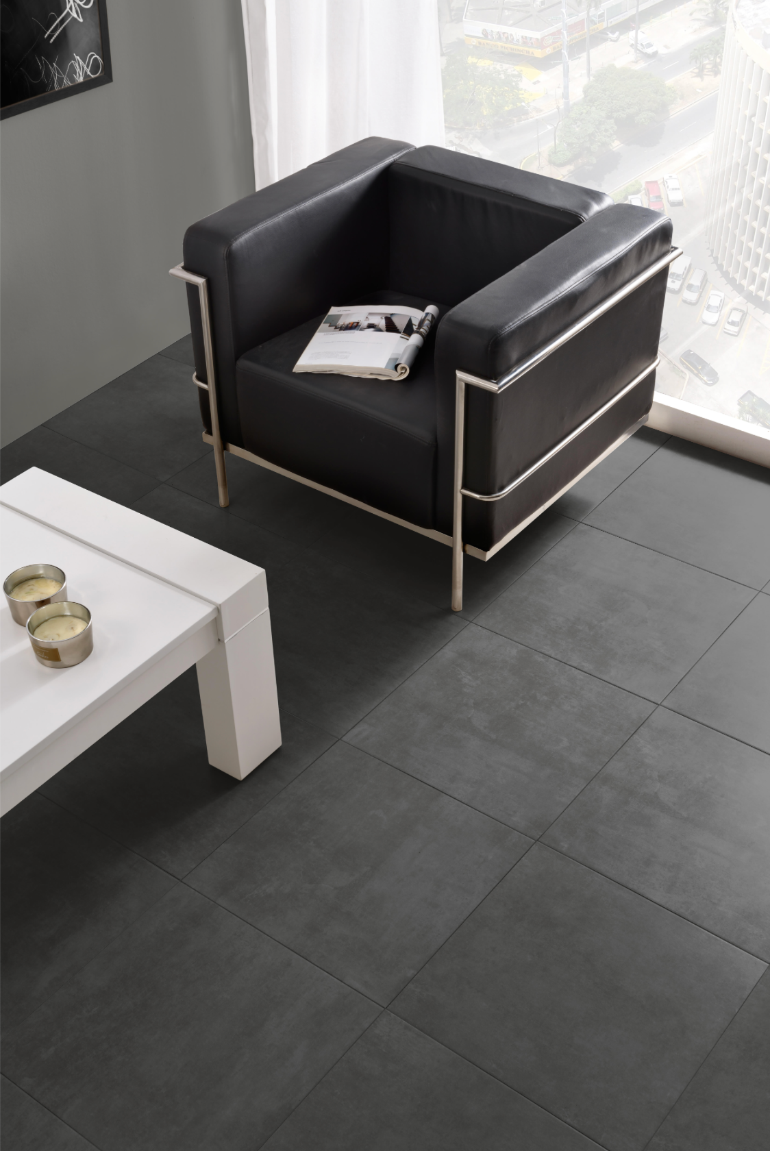 Ceramic Interior Direct Grafito – 45 × 45 cm