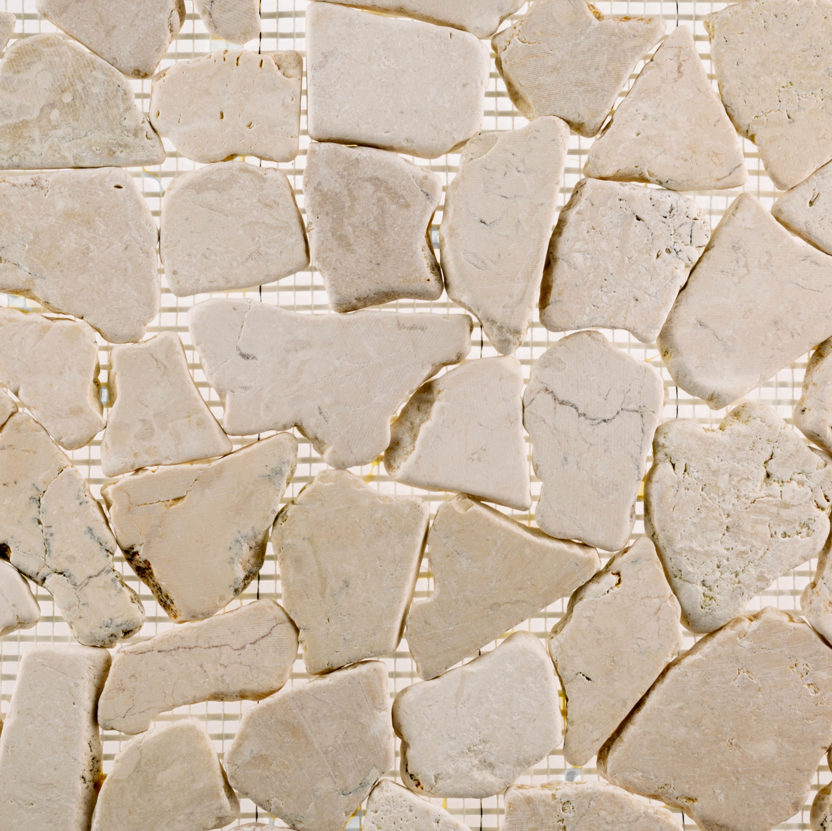 Mosaico Piedra Natural Galet Lisa Marfil – 30 × 30 cm