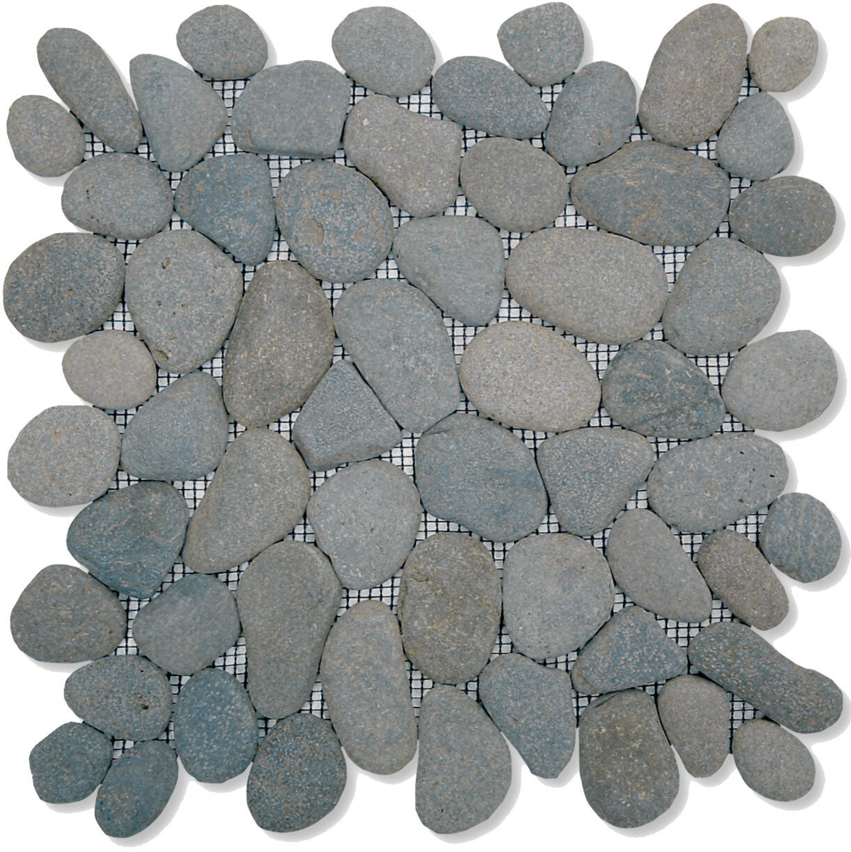 Mosaico Piedra Natural “Galet Verde Oscuro” – 30 × 30 cm