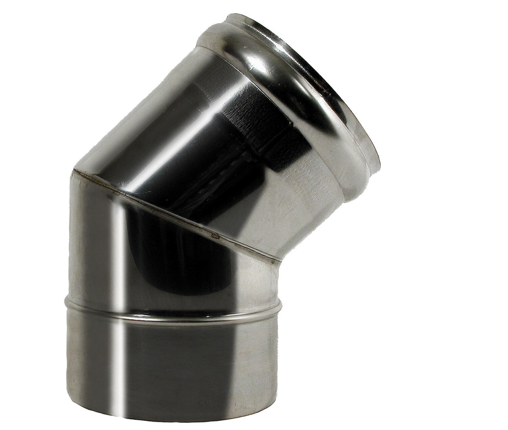 45° Stainless Steel Single-Wall Elbow Ø125mm