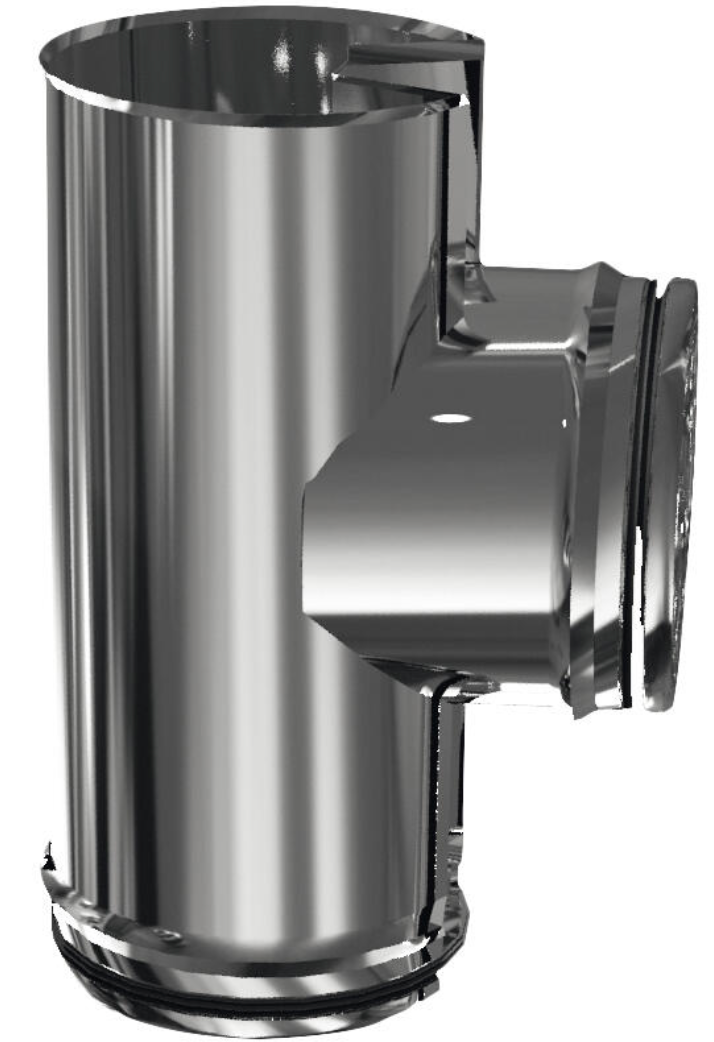 Stainless Steel Double-Wall Tee Ø150 mm