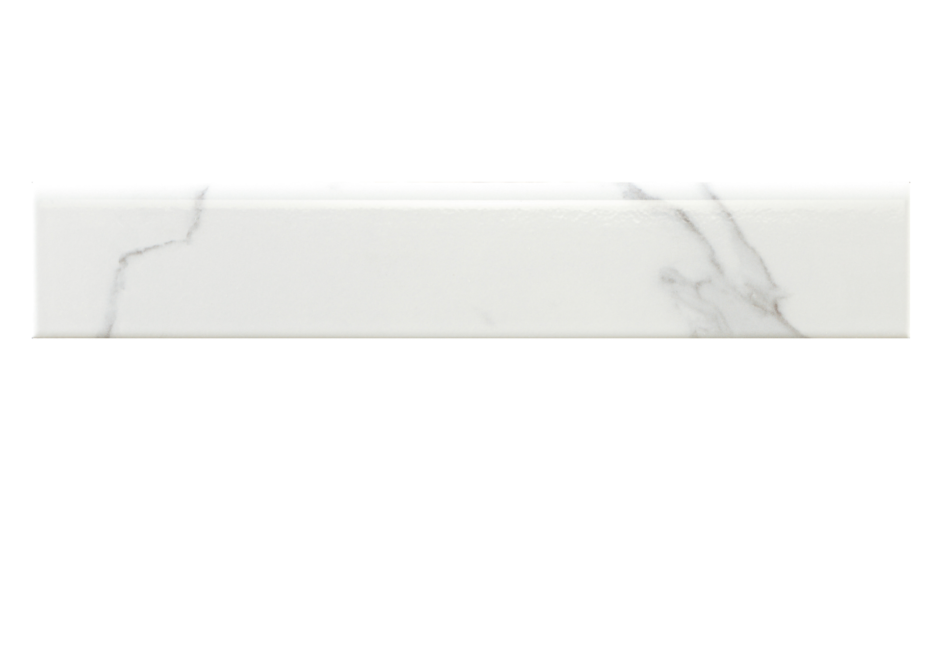 Ceramic Skirting Board Marble White Gloss – 8 × 45 cm